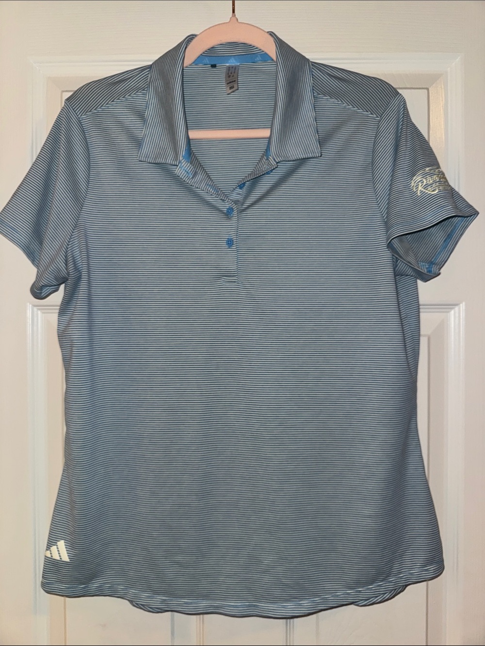 Light Blue Striped Golf Shirt